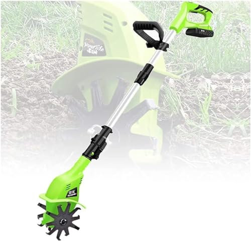 Motobineuse de Jardin, motobineuses électriques Rotavator Motobineuse électrique portative sans Fil avec Batterie Rechargeable et Chargeur Cultivateurs de Sol portatifs Cultivateur