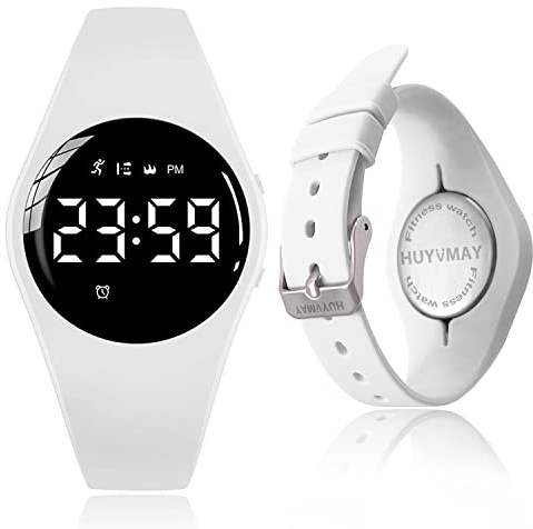 HUYVMAY Reloj Podómetro Fitness Para Niños Sin App y Bluetooth, Recargable Con 20 Días de Vida útil de Batería, Impermeable IP68 Digital Para Niños Niñas Con Cronómetro 3 Despertadores