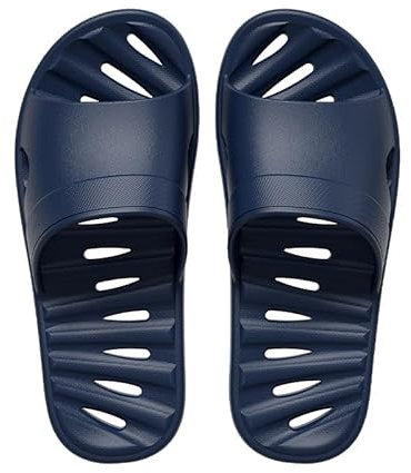 Men's shower shoes, comfortable quick drying shower slippers Non-slip pool beach Bathroom Travel slippers Light household slippers(Blue,9/10 UK)