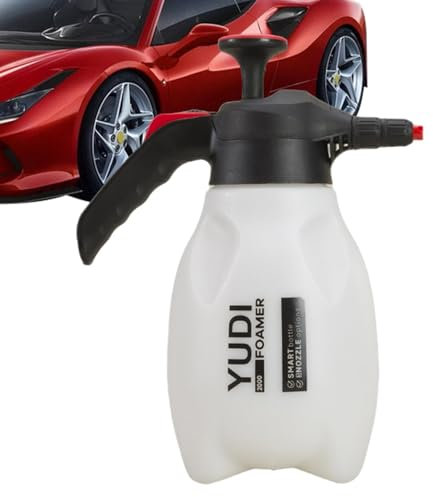 Pulverizador de espuma para coche, pulverizador de espuma para lavado de coche, regadera de espuma | Botella de agua de lavado de coche de nieve de 2 l, bomba de lavado de coche portátil multiusos de