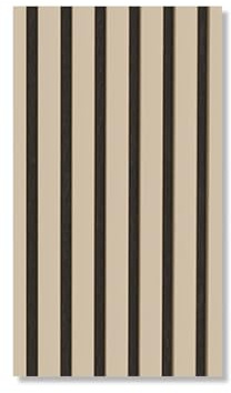 HPFloor Akustikpaneele Holz Wandpaneele 240x60 Beige|Eiche MDF Lamellen|Akustik paneele zur Schalldämmung|Filz Schwarz|Wandverkleidung Holz geeignet für Feuchträume wie Küche, Badzimmer|2er Set