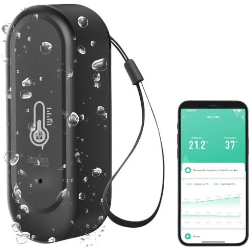 Luminea Home Control WLAN Außenthermometer: WLAN-Außen- und Innen-Temperatur- und Luftfeuchtigkeitssensor, IP65 (Thermometer Hygrometer außen, Innenthermometer-Hygrometer, WC)