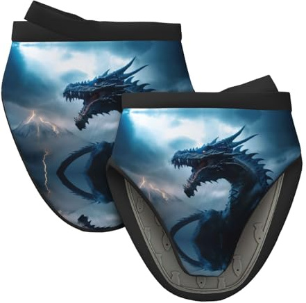 Mini guanti da forno in silicone, guanti da forno con drago blu tuono tempesta, resistenti al calore, presine per cucina e cottura, guanti da forno carini, 2 pezzi