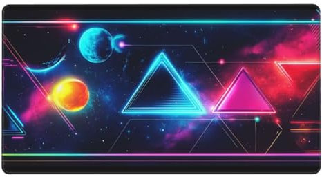 Gaming Mauspad XXL,800 x 300 x 3mm Mousepad Verlängertes Groß Mauspad Schreibtischauflage,Genähte Kanten rutschfeste Gummibasis,Verbessert Präzision und Geschwindigkeit Home Office Farbdreieck L-2479