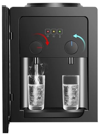 MEHOOSPVN 550W Elektrischer Warm- und Kaltwasserspender für den Haushalt 220V Mini-Desktop-Wasserspender Elektrischer Wasserspender Heiß und Kalt-Wasserspender Wasserkühler Heißwasserspender, Schwarz