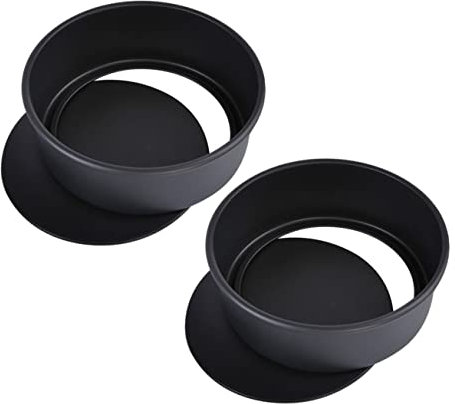 Cabilock Molde Redondo para Tartas de Acero Inoxidable, Fondo Extraíble, 2 Piezas, Fácil de Desmoldar y Limpiar, Apto para Horno en Casa