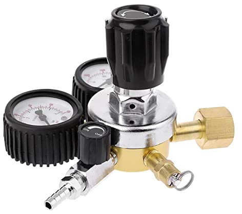 SLAHAJ Druckminderer CO2-Regler Fass-Bierregler mit Druckentlastungsventil Heimbrausystem(Flat Mouth CGA320)