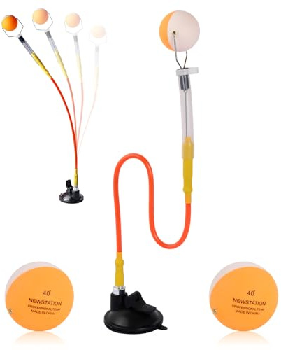 KYSUN Allenatore di Tennis da Tavolo, Allenatore di Ping-Pong Regolabile con 2 Palline, Ventosa, Rapido Rimbalzo Palla Clip Macchina di Formazione in PVC, Sport Competitivi Forniture per Ping Pong