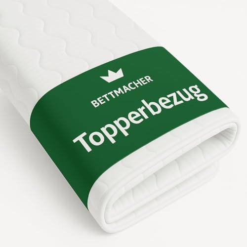 Bettmacher Topperbezug 80x200cm 5-7 cm Kernhöhe waschbar 60°C OEKOTex Reißverschluss Mikrofaser