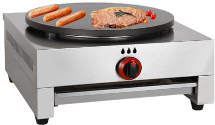 Máquina para hacer crepes de gas de acero inoxidable para tortillas, huevos y tortillas, plancha resistente para uso comercial