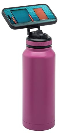 Smash Double Wall Stainless Steel Magnetic Phone Holder Water Bottle 1L /34oz, Pink