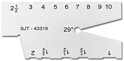 Fazvncv Calibre de rosca de 29/30 grados, ángulo de tornillo inoxidable, plantilla de ángulos de corte de rosca, herramienta de inspección de molienda