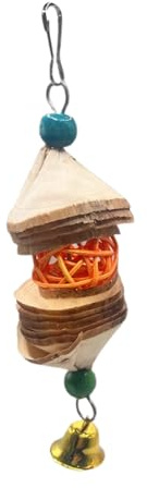 Kauspielzeug | 5,91 Zoll Beißspielzeug | Holz Vogel Kauspielzeug | ürliches Langle biges Rattandesign Zur Förderung Gesunder Schnabelaktivität Ideal Für Spielzeit Zuhause Oder Im Käfig