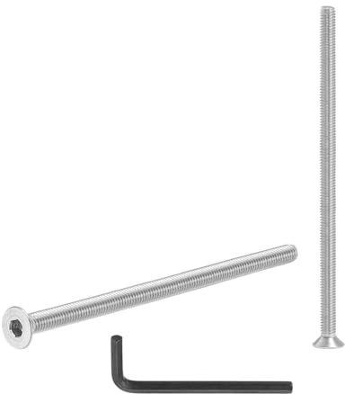 PATIKIL Viti a testa svasata M3 x 80 mm, 10 pezzi, in acciaio inox 304, esagonale