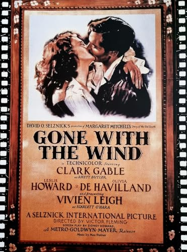 KUSTOM ART Poster Decorativo da Parete Serie Locandine Film Celebri Via col Vento Gone With The Wind Stampa su Cartoncino 40x30cm Senza Cornice