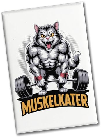 Muskulöse Katze Muskelkater Souvenir Souvenir Magnet lustiger Kühlschrank-Magnet mit Spruch