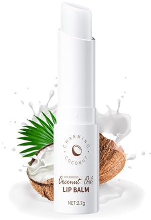 Coconut Lippenstift,Lippenbalsam für Sehr Trockene Lippen,Feuchtigkeitsspendender Lip Balm mit Squalane,Pflegt intensiv,Mildert Linien & Hellt die Lippenfarbe auf,Lang Anhaltende Lipgloss Pflege