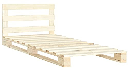 Generico Giroletto in Pallet di Legno Massello di Pino 90x200 cm,Mobili,Letti e Accessori,Letti e telai per Letti,Marrone,25.6 kg,285241