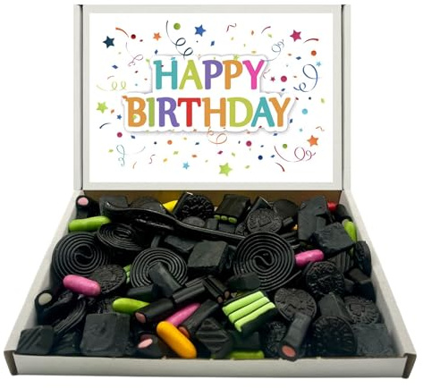 Liquorice Assortment Happy Birthday Sweet Box, Fun Pick n Mix Letterbox Gift (450g)