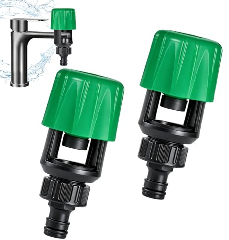 2pcs Tap Hose Connector for Kitchen Sink Indoor Outdoor Garden Hose Pipe Adapter Universal Mixer Tap Attachment Fittings (Green)