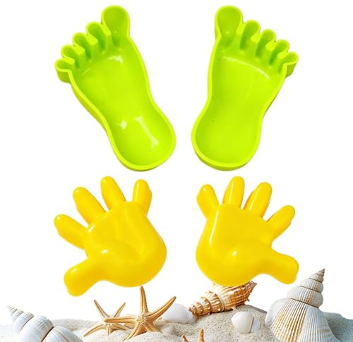 Sandformar Strandlekset, Fantasifull Interaktiv Aktivitet, Strandleksak med Jättefotavtryck och Handavtryck, För Förskolebarn Familj Park Trädgård Fest Sommarläger