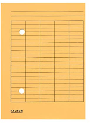 Original Falken 100er Pack Umlaufmappe. Made in Germany. Aus Recycling-Karton für DIN A4 mit 2-seitiger Organisationsdruck chamois Blauer Engel Hefter für Büro,Schule und mobile Organisation