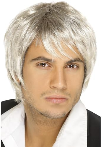 Smiffys Boy Band Wig, Blonde & Brown Short Style, Icons & Idols Fancy Dress, Adult Dress Up Wigs Halloween