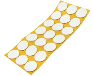 Adsamm® / 21 x Selbstklebende Antirutsch Pads aus EPDM Zellkautschuk/ø 30 mm/Weiß/Rund / 2.5 mm Starke Anti-Rutsch-Gleiter