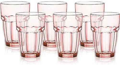 Bormioli Rocco Rock Bar Lounge - Set di 6 bicchieri da long drink, colore: pesca