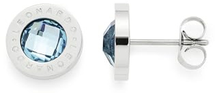 JEWELS BY LEONARDO Damen Ohrstecker hellblau Matrix Edelstahl/silberfarben Glas Schliff Facette 015785