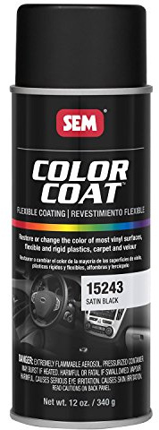 Color Coat - Plastic & Vinyl Flexible Coating, Satin Black, 12 Oz. Aerosol