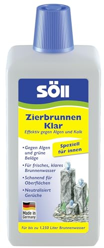 Söll 83691 ZierbrunnenKlar 500 ml - effektiver Zierbrunnenreiniger, Brunnenreinigung für Zimmerbrunnen Dekobrunnen, gegen Algen und Kalk