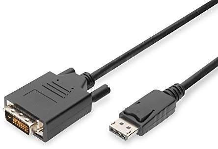 DIGITUS DisplayPort Adapterkabel - DP auf DVI(24+1) - Full-HD - 5m - Verriegelung, 60Hz - Kompatibel mit Monitor, PC
