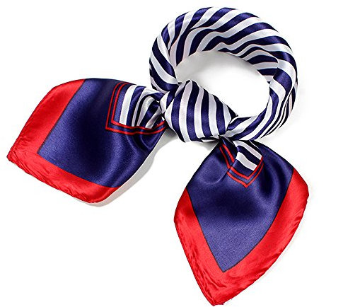 UK_Stone Damen Klassisch Blau Weiss Streifen Gross Bandana Schal Halstuch