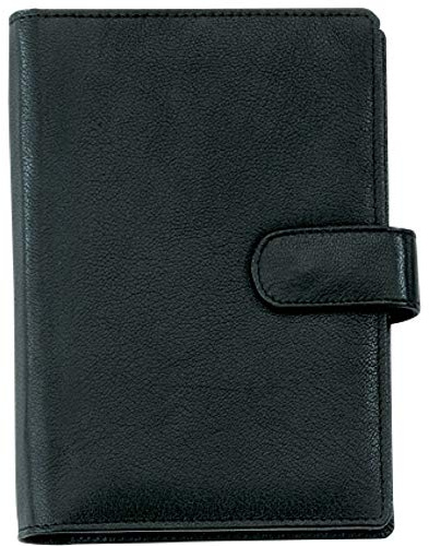 Bind T 1-1 Systemplaner A6 Office, Nappaleder mit Druckknopfverschluss, schwarz