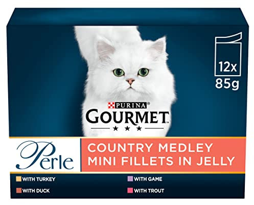 GOURMET Perle Country Medley in Jelly Wet Cat Food 12x85g, Pack of 4
