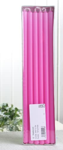 Stabkerzen, 30 x 1,2 cm Ø, 12er-Pack, pink-fuchsia