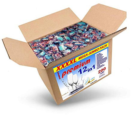 RedFOX24 Spülmaschinen Bruchtabs - Geschirrspültabs - Spülmaschinenreiniger - mit 12 verschiedenen Funktionen - in einem 4 KG Karton erhältlich