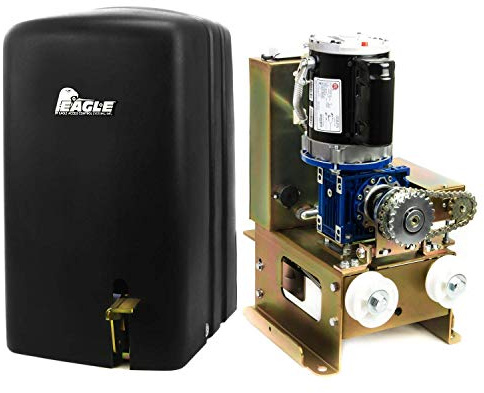 Eagle-1000 FR 1/2 HP Slide Gate Operator Motor for Residential Access Control Entrance - up to 27' ft 600lbs for Home or Light Commercial Businesses with 2 Remotes, Receiver, and Photo Eye Monitor