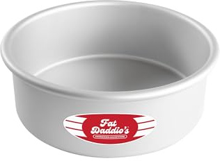 Fat Daddio's Molde redondo para tartas de aluminio anodizado, plateado, 20,3 x 20,3 x 7,6 cm