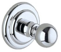 Keuco Handtuchhaken aus Metall, hochglanz-verchromt, für Badezimmer und Gäste-Toilette, Wandhaken für Handtücher und Bademäntel, 38 mm, Astor