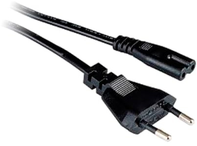 Zenitech - Cordon d'alimentation pour Rasoirs et Radios - 2X 0,75mm² - 2P - 2,5A - 500W - Compatible Appareils Électriques - Remplacement Facile et Sûr - Noir - 1,5m