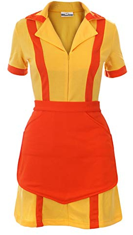 CoolChange Caroline & Max Kostüm für 2 Broke Girls Fans | Diner Uniform mit Schürze | Größen: S - XL