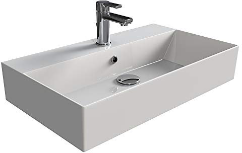 Aqua Bagno KS.70 Lavabo di design 70 x 42 cm, in ceramica, bianco