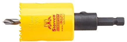 Starrett HSS BI-Metal, DEEP Cut Hole Saw with Arbor, 1-5/8 - 41MM Diameter