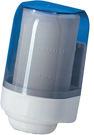 DISPENSER DISTRIBUTORE CARTA ASCIUGAMANI TRASPARENTE A MURO PER ROTOLO A SVOLGIMENTO INTERNO (DIAMETRO MAX ROT. Ø15 CM H 22CM)