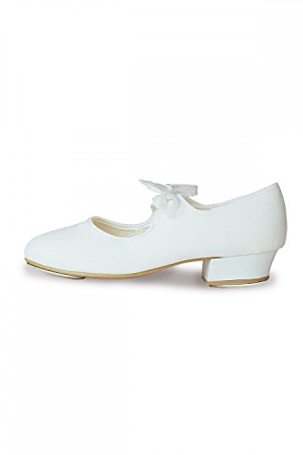 Low Heel Canvas Tap Shoes White