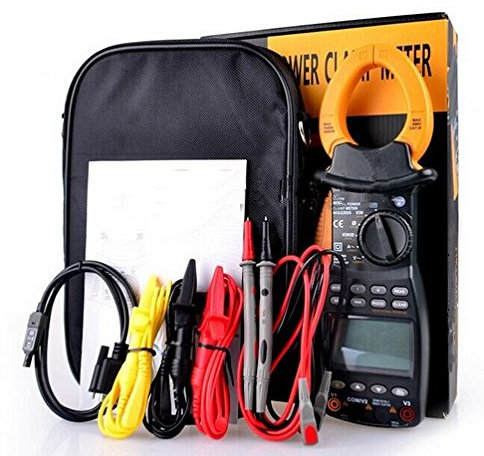 GOWE 9999 Counts Power Factor Meter for Power Measuring Digital 3 Phase Power Clamp Meter