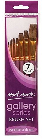 MONT MARTE Gallery Series Pinsel-Set, Holz, Standard, Aquarell, 7-teilig