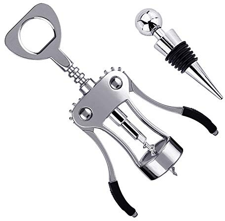 Foho Best Wing Corkscrew Wine Bottle Opener Luxury Waiter Corkscrew with Stopper Set for Wine Enthusiast Waiters - Sleeve Anchors